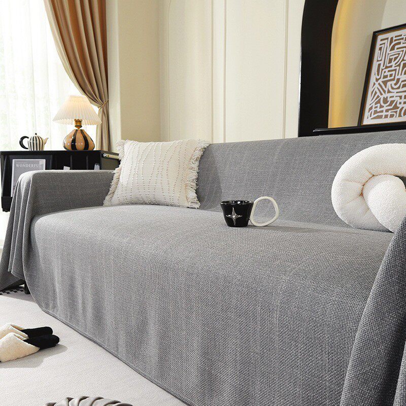 高端棉麻沙发巾四季通用亚麻沙发套罩沙发盖布编织全包防猫抓家用