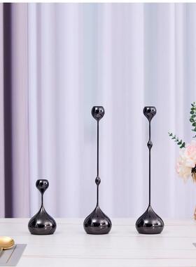 水滴烛台金属工艺品摆设简约茶几玄关酒柜摆件电视柜家装饰品客厅
