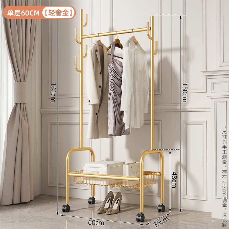 衣架落地立式杆落地展示架摆摊阳台晒衣架衣折叠晾衣架室内晾衣杆