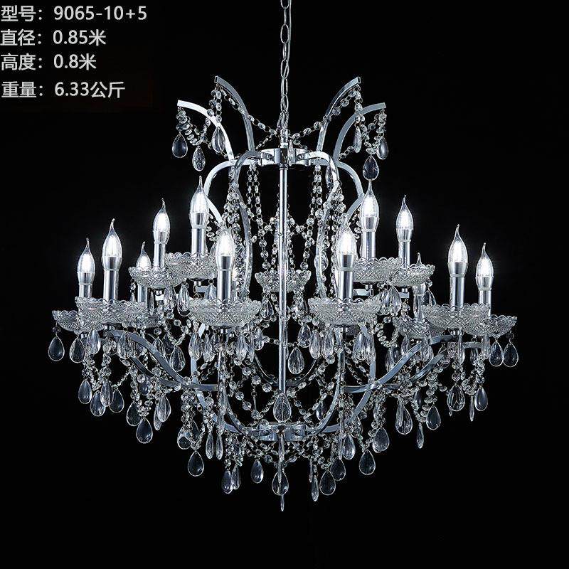 玄关水晶吊灯大堂庆吊婚电镀法式仪式亭装饰灯婚礼堂道具珠帘