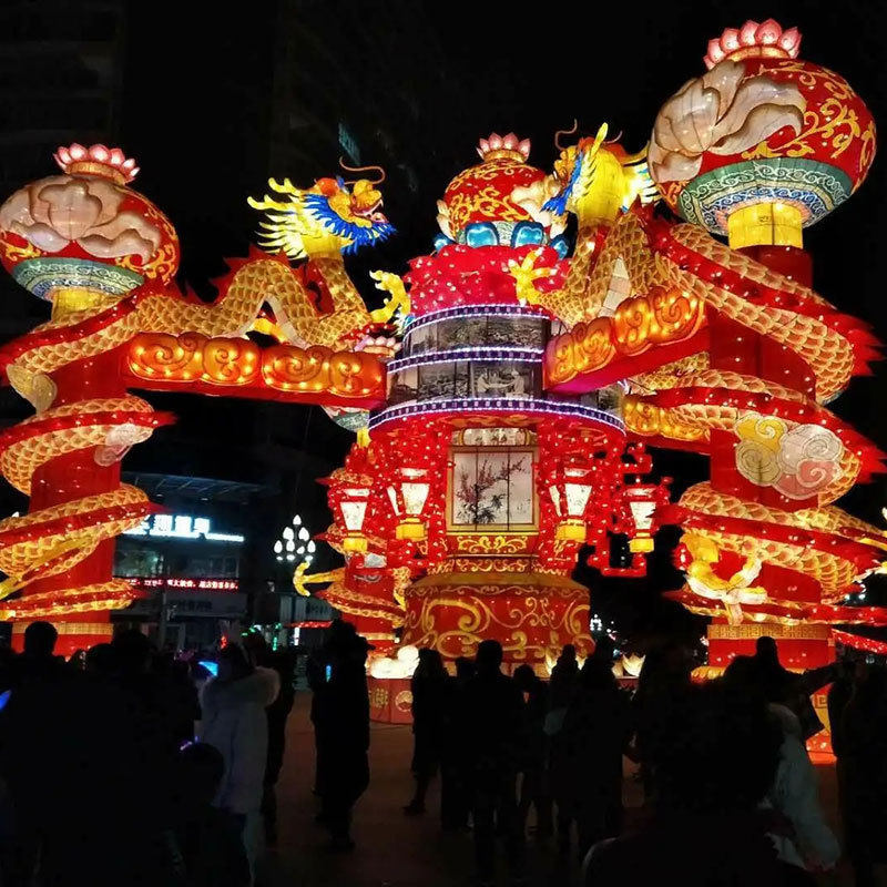 龙年花灯户外手工大型活动节庆新春布置造型彩灯景区古风灯笼摆件