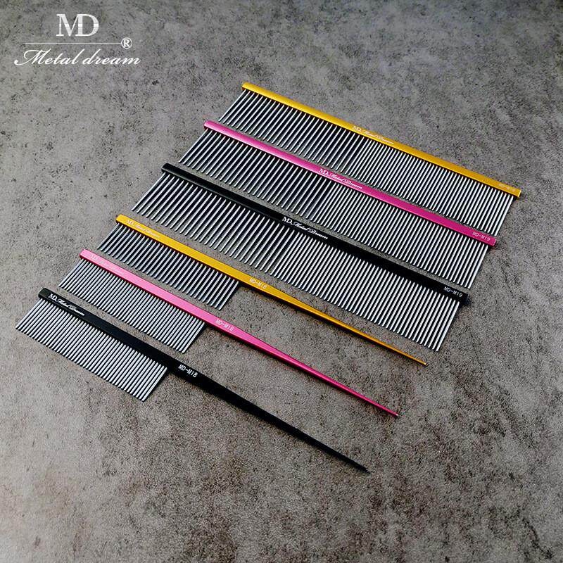 md美宠物狗m19铝柄排梳咕直排梳泰迪金毛用梳子