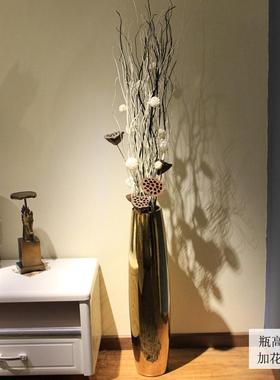 h絎2现代简约轻奢陶瓷高级感花瓶摆件客厅插花仿真花欧式家居装饰