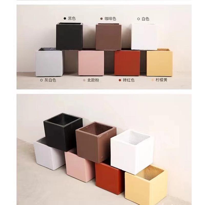 室外镁泥长方形扁马槽花箱大号厂家直销简约风格水泥花盆落地种植