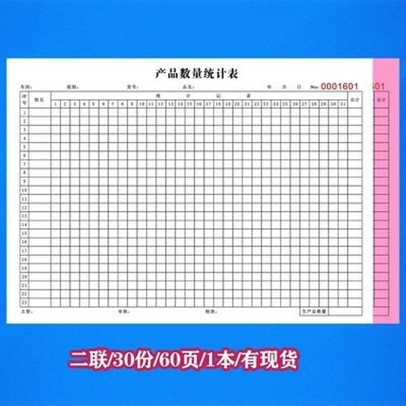 现做二联工厂车间产品数量统计表点货本工资账本单月报表收据记录