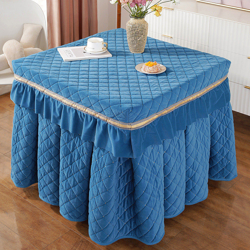 0j7i批发烤火桌子罩套正方形加厚加绒烤火被新款双面绒烤火炉桌罩