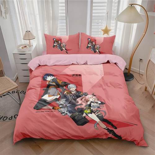 绝区宿舍二次元水洗棉涤纶四件套床上用品单人零被套枕套床单床笠