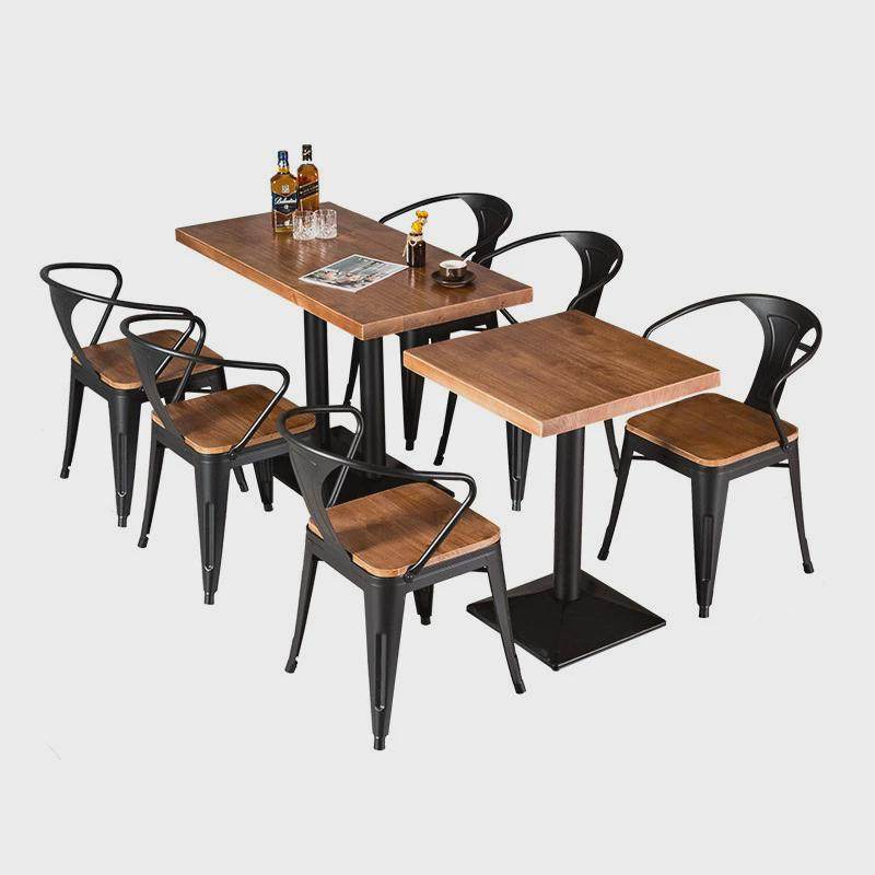 实木餐桌简约餐厅简欧轻奢现代北欧风双人桌子美式工业风桌椅组合