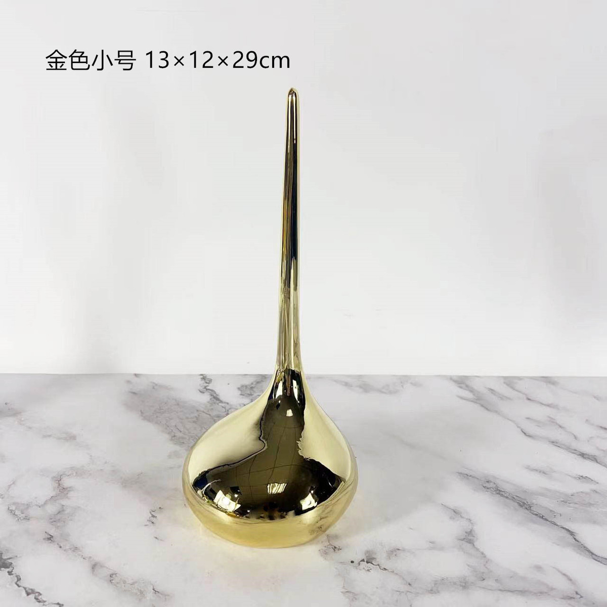 现代轻奢电镀电视柜几何艺术长杆摆件展厅玄关树脂创意家居装饰品