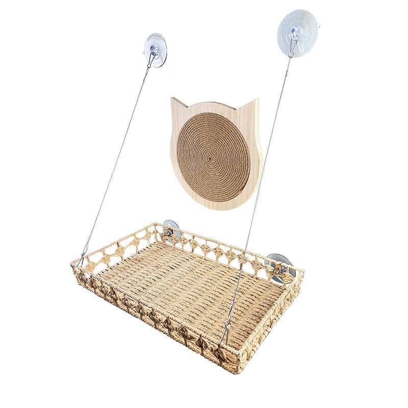 猫吊床挂猫窝窗台藤编透气玻璃手工晒太阳悬挂式大尺寸四季通用