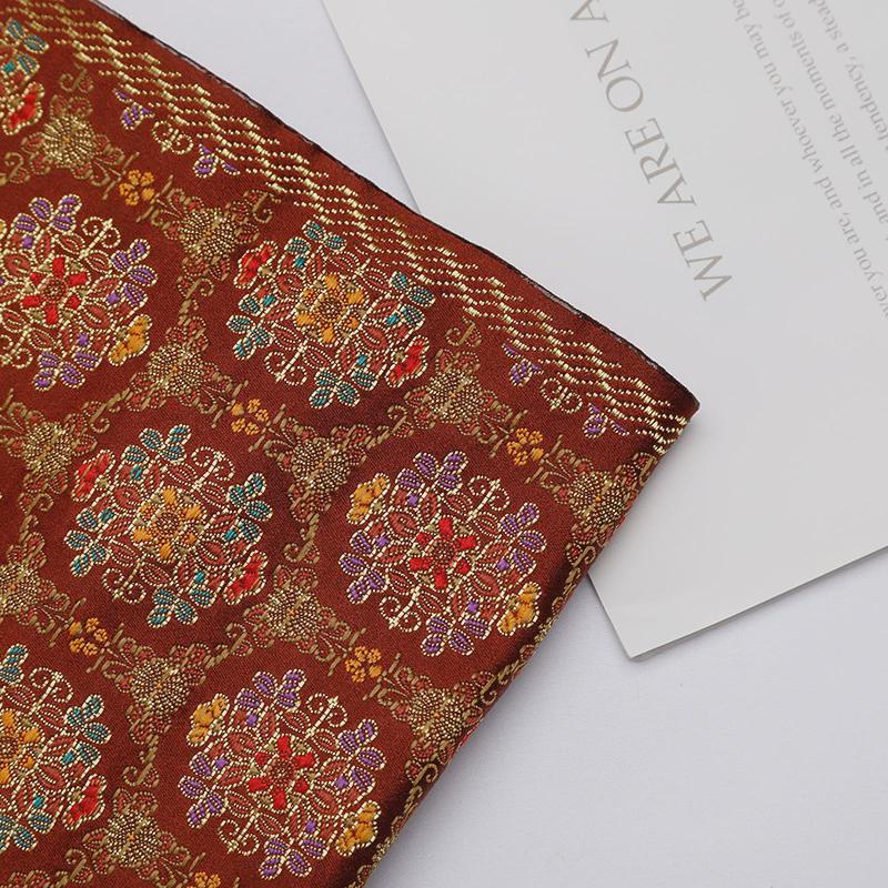 西阵织金襕花菱文日本和风家手帐品袋茶垫商店软装织金布料