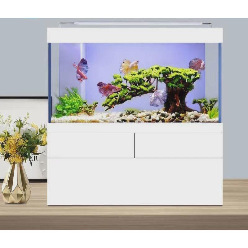 超白鱼缸中小型长方形家用客厅底滤水族箱生态桌面循环一体金鱼缸