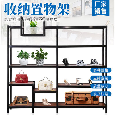 鑫美鞋店鞋架展示架鞋柜带灯服装店鞋架子商场鞋货架包包店铺展架