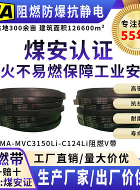 阻燃防爆防静电V带三角带传动带传送皮带煤安证C3150Li-C124Li