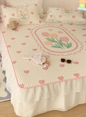 床笠款凉感丝乳胶凉席15m18三件套缦仙美纱空调软席冰丝席12米