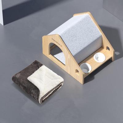 d！房子型质实木狗窝有顶狗屋小型犬冬季小狗狗夏季别墅豪华室内