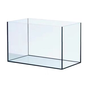 黑胶轻奢新款玻璃鱼缸50直角裸缸60中大型号龟缸隔断美式边鱼缸