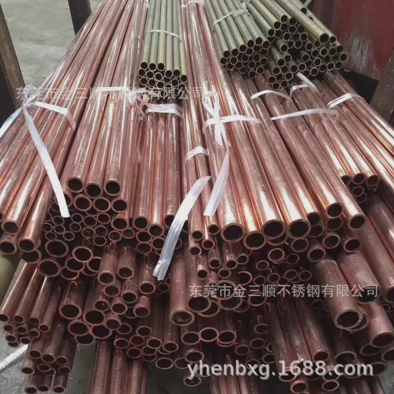 厂家现货t2紫铜毛细管攻毛刺定尺切断无牙封头缩尖缩口折弯加工