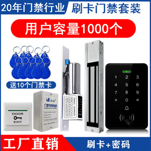 密码刷卡门禁一体机IC卡门禁系统套装磁力锁玻璃门单双开铁门木门