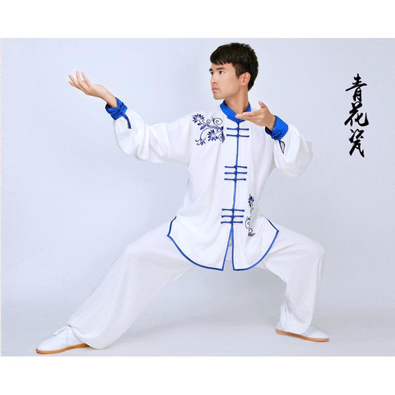 小练功山太极服女夏季竹叶刺绣和武术表演比赛太极拳服装男中国风