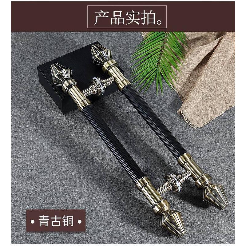 酒店玻璃门拉手不锈钢美式铝合金电镀黑古铜色别墅复古大门门把手