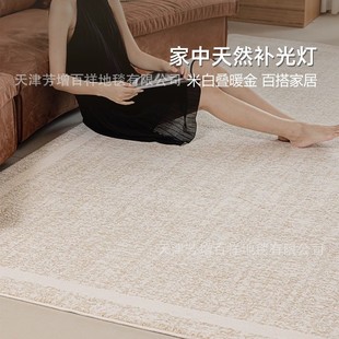 中古卧室 牛奶丝半隐大宅加厚地毯现代极简风轻奢高级客厅纯色法式