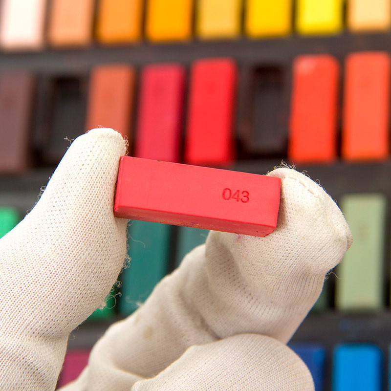 台湾雄狮48粉彩短支软式粉彩棒色粉棒色粉笔色绘画笔