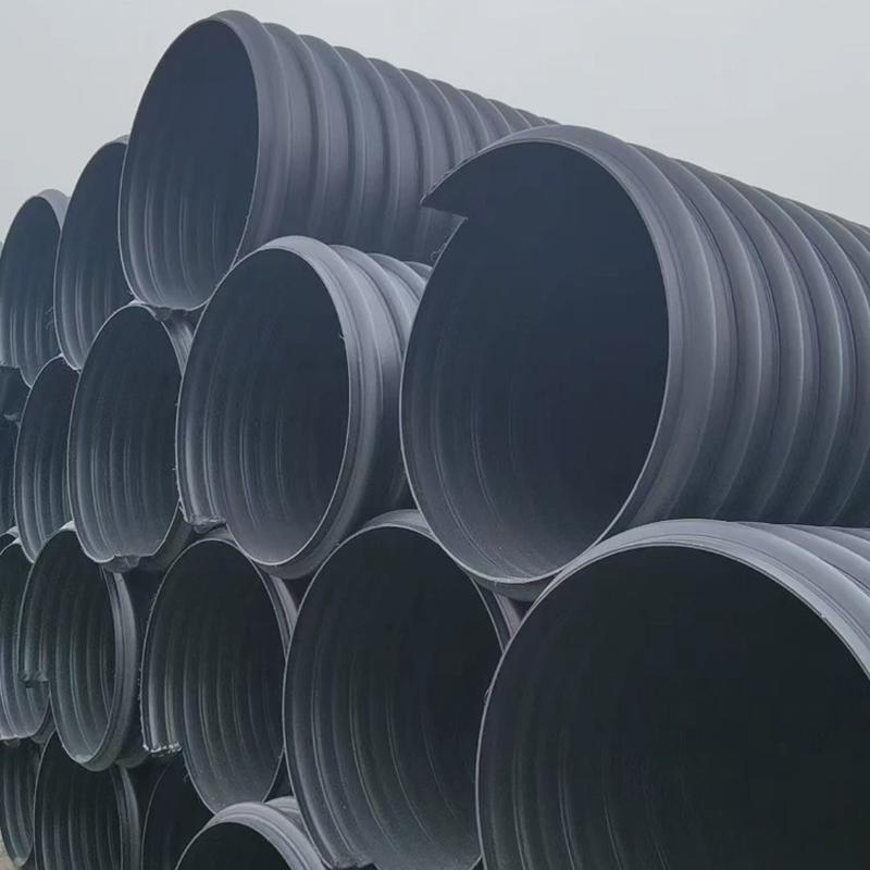 HDPE钢带增强波纹管500钢带波纹管大口径排水排污管