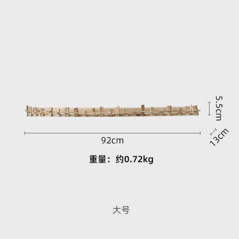原木墙上置物架免打孔墙壁挂墙面搁板电视墙装饰客厅一字隔板创意