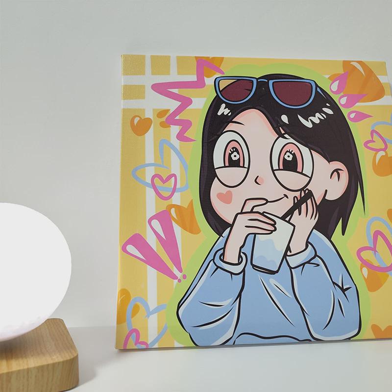 26x8「把我们变成数字油画」星蝶公主定制装饰画喷绘diy情侣画