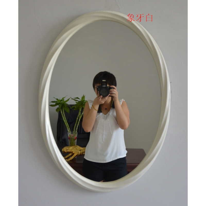 nn0i轻奢复古美式浴室镜椭圆壁挂装饰镜酒店卫生间台盆镜子欧式厕