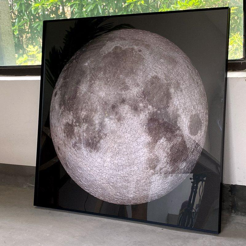 铝合金拼图框悬浮框月球月亮地球圆形拼图专用框立体框,家居饰品,相框/画框,淘宝优惠券,粉丝福利购,淘宝优惠卷