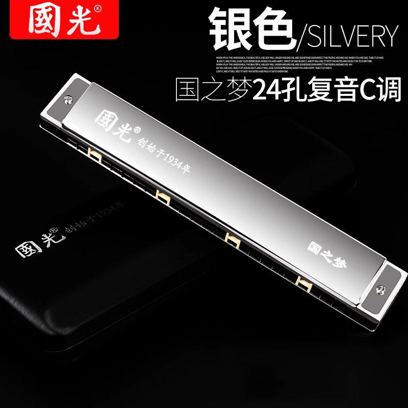 国光国之梦2824孔口琴初学者c调复音学生儿童成人入门专业演奏级