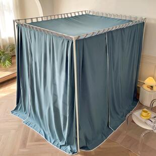 v3fp老式穿杆床幔蚊帐家用1.8m床防尘顶遮光布架子床民宿宫廷挡空