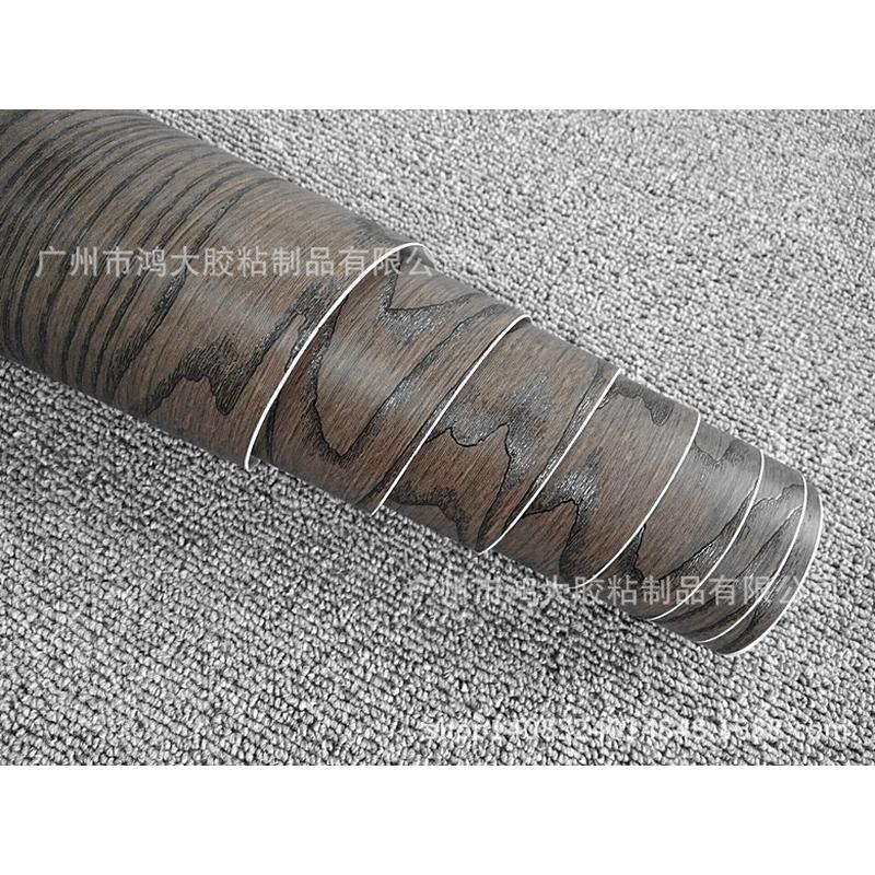 木纹软片自粘墙纸家具翻新装饰贴膜3d同步黑檀木壁纸波音pvc厂家