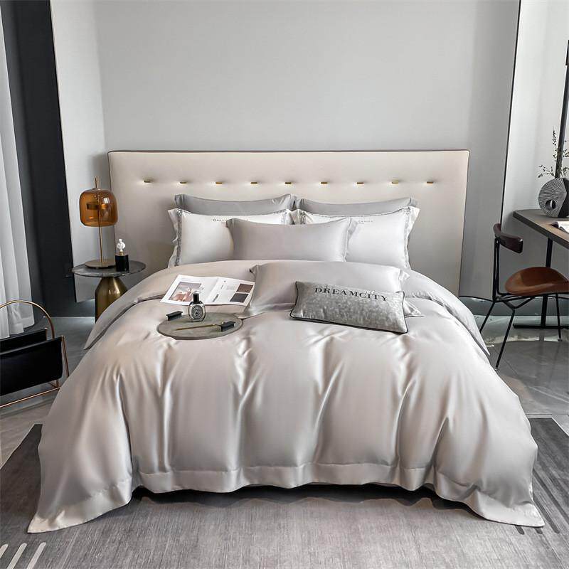 60支天丝四件套批发2022夏季纯色床单被罩床上用品家纺南通被套