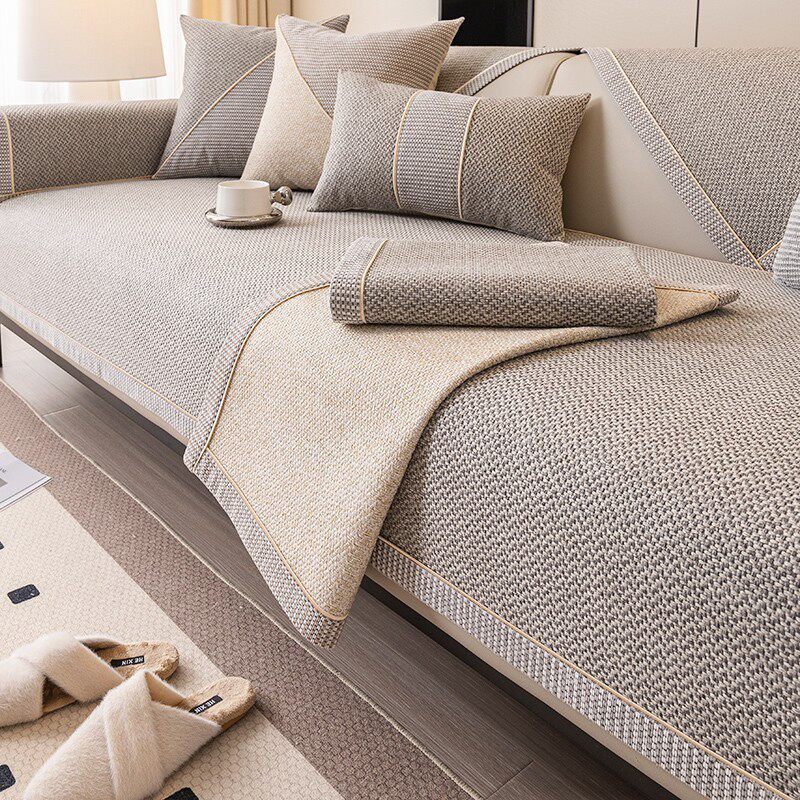 棉麻沙发垫四季通用布艺简约现代防猫抓防滑2025新款沙发套罩盖布