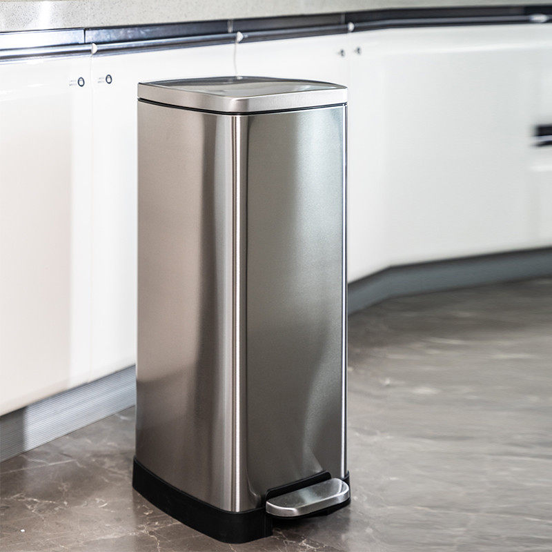 热销rkt4家用不锈钢垃圾桶30l厨房大号脚踏式带办公室大容量商用