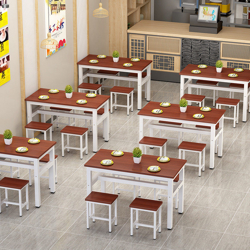 食堂饭店餐桌商用餐饮早餐店快餐小吃店桌椅组合长方形出租房桌子