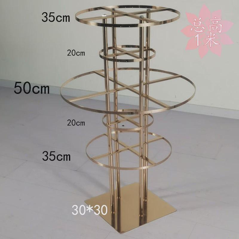金色电镀路引婚庆布置用品婚礼桌装饰花架摆件水晶银色新中式挂件