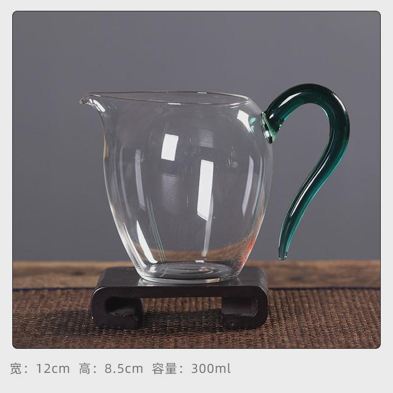 空山新雨玻璃公道杯加厚过滤分茶器硅高硼耐热透明茶海功夫茶配