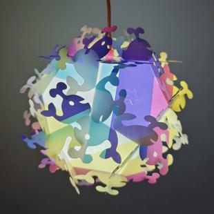 圣诞树花灯装饰品炫彩镭射手提灯笼金光膜手工10cm（小号）花灯