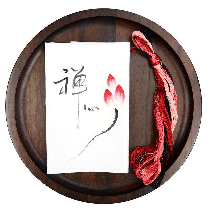 名古绣艺手工苏绣diy初学套件棉质手绘手帕