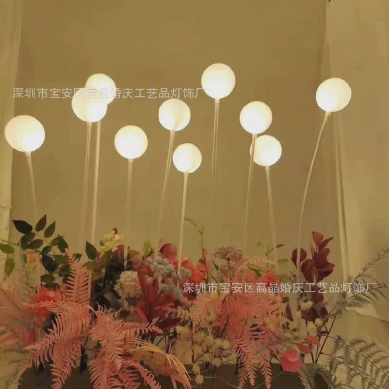 新款厂家直供t台奶白泡泡地插灯婚礼舞台婚庆道具路引布置装饰灯