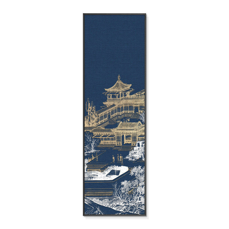 玄关茶室高档浮雕红色壁画客餐厅酒店书房中堂新中式多联装饰挂画