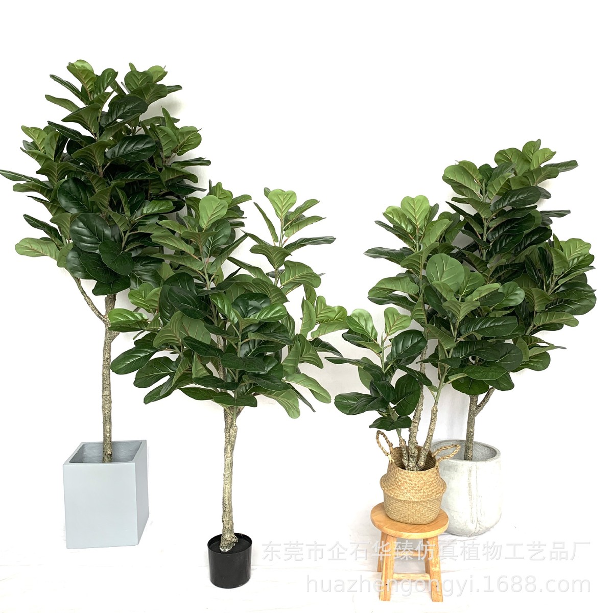 仿真琴叶榕葫芦树北欧落地盆栽家居客厅办公室盆栽民俗绿植装饰