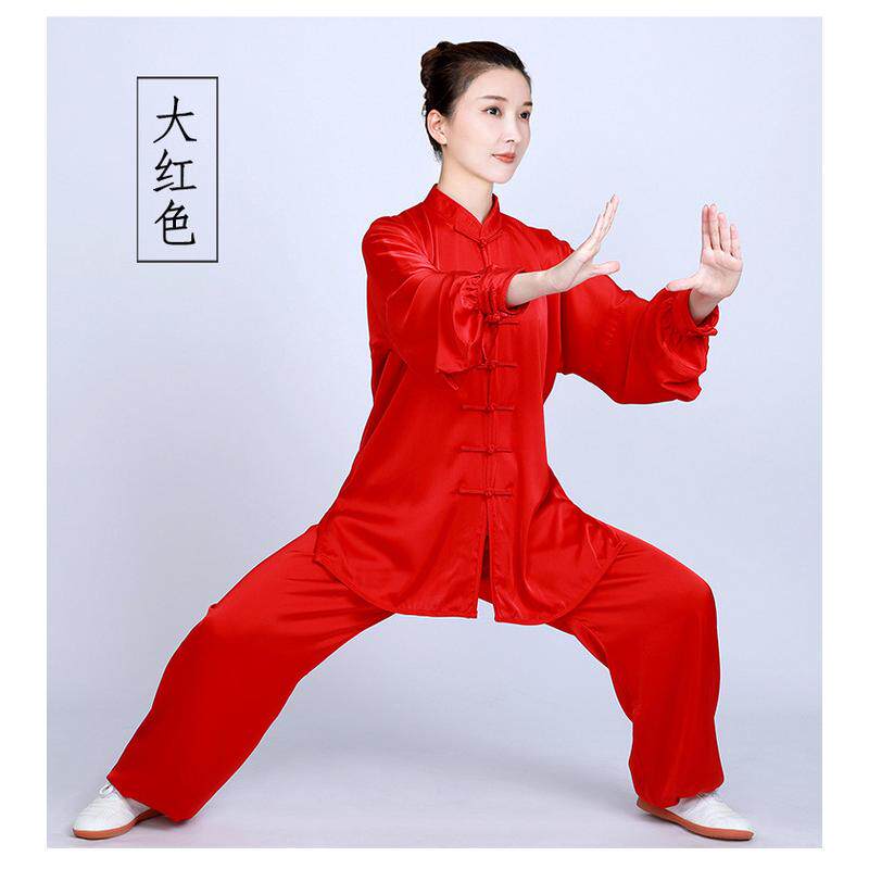 小和山太极服女新款高端表演武术太极拳练功服男春夏季服装醋酸锻