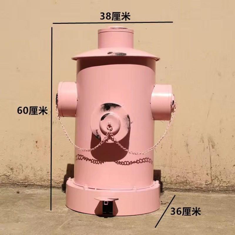 复古铁艺工业风创意个性消防栓大号带盖脚踩客厅垃圾桶金属户外筒