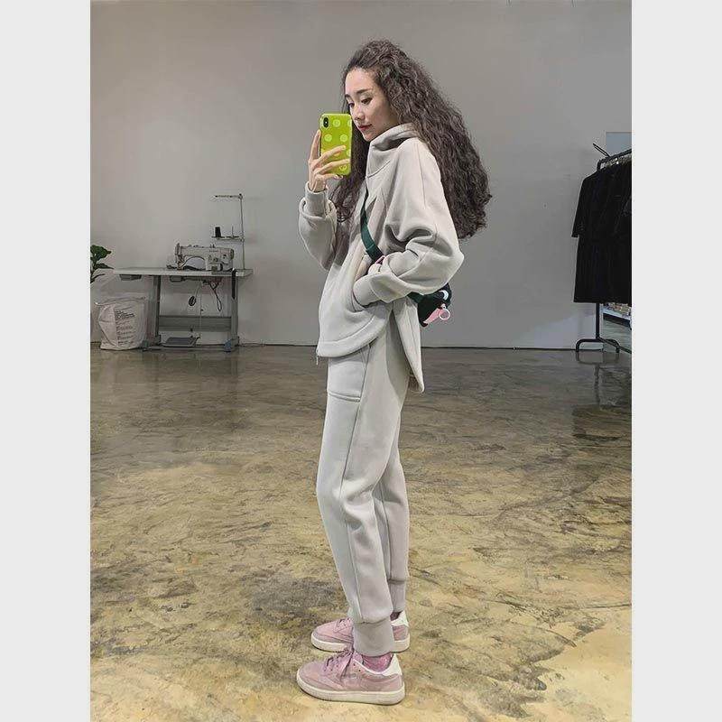 大码春秋季高级感套装女冬款加绒加厚休闲宽松两件套24,女装/女士精品,休闲运动套装,淘宝优惠券,粉丝福利购,淘宝优惠卷