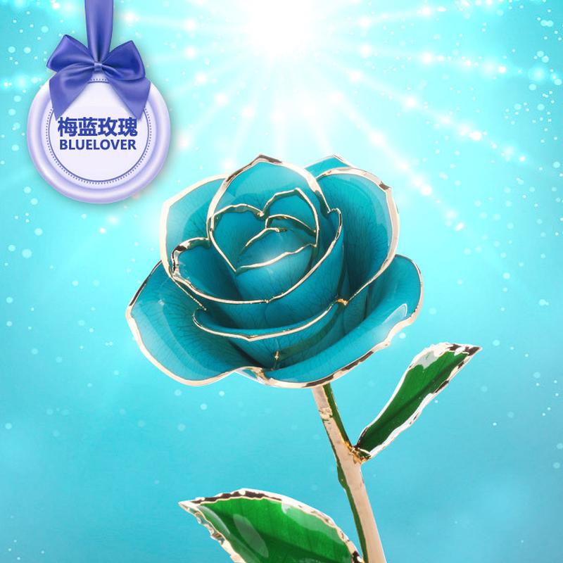 电商爆玫瑰花镀金款 金箔玫瑰花 圣诞情人节礼品工厂直销